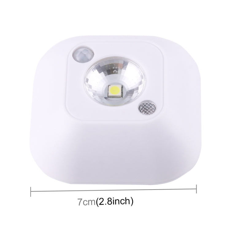 White Light Mini Human Body Motion Induction Ceiling Night Light , Porch Wall Lamps for Cabinets / Bedroom / Bathroom / Living Room, Sensor Distance: 2-3m(White) - Sensor LED Lights by PMC Jewellery | Online Shopping South Africa | PMC Jewellery | Buy Now Pay Later Mobicred