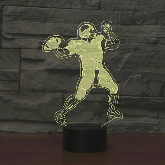 Rugby Quarterback Shape 3D Colorful LED Vision Light Table Lamp, Charging Touch Version - Novelty Lighting by PMC Jewellery | Online Shopping South Africa | PMC Jewellery | Buy Now Pay Later Mobicred