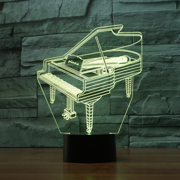 Piano Shape 3D Colorful LED Vision Light Table Lamp, Charging Touch Version - Novelty Lighting by PMC TechLife | Online Shopping South Africa | PMC TechLife | Buy Now Pay Later Mobicred