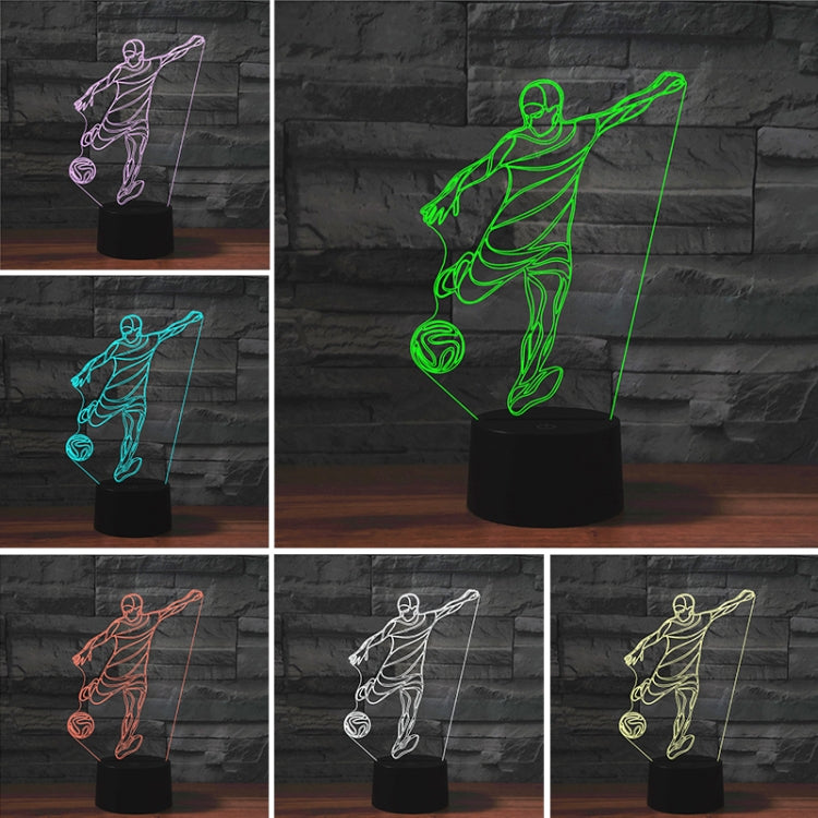 Playing Football Shape 3D Colorful LED Vision Light Table Lamp, USB Touch Version - Novelty Lighting by PMC TechLife | Online Shopping South Africa | PMC TechLife | Buy Now Pay Later Mobicred