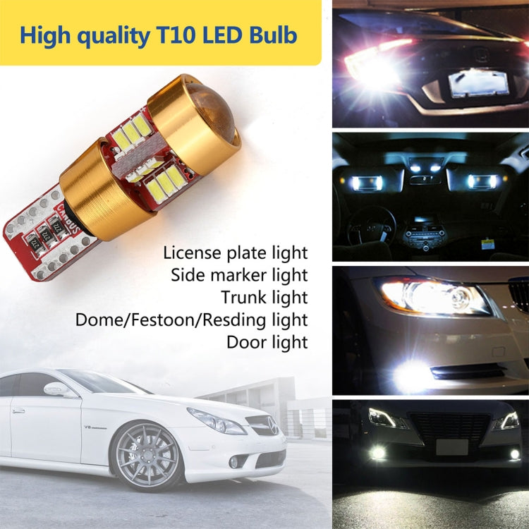 2 PCS LED Light Bulb 6000K White Super Bright 168 2825 W5W T10 Decoder Replacement, For Car Dome Map Side Marker Door Courtesy License Plate Lights(Gold) - Clearance Lights by PMC Jewellery | Online Shopping South Africa | PMC Jewellery