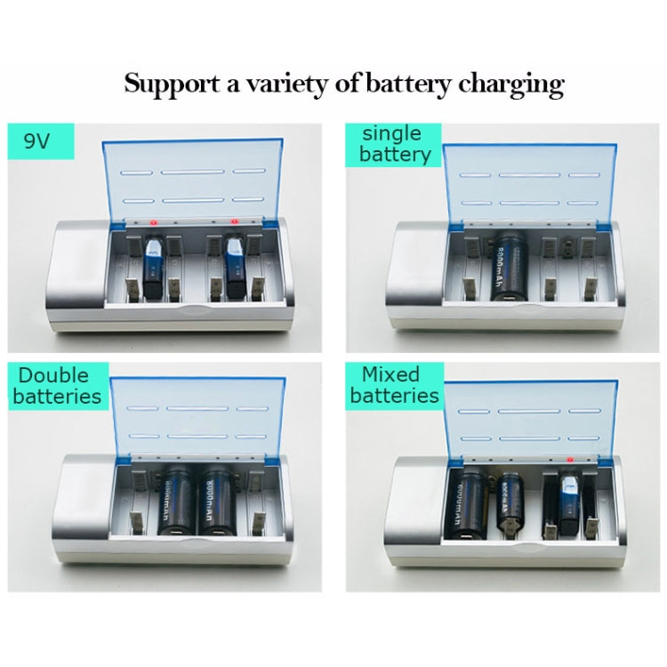 AC 100-240V 4 Slot Battery Charger for AA & AAA & C / D Size Battery, AU Plug - Charger & Converter by PMC Jewellery | Online Shopping South Africa | PMC Jewellery | Buy Now Pay Later Mobicred