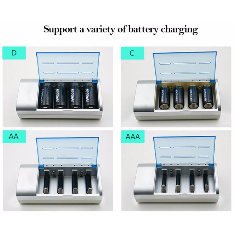 AC 100-240V 4 Slot Battery Charger for AA & AAA & C / D Size Battery, AU Plug - Charger & Converter by PMC Jewellery | Online Shopping South Africa | PMC Jewellery | Buy Now Pay Later Mobicred