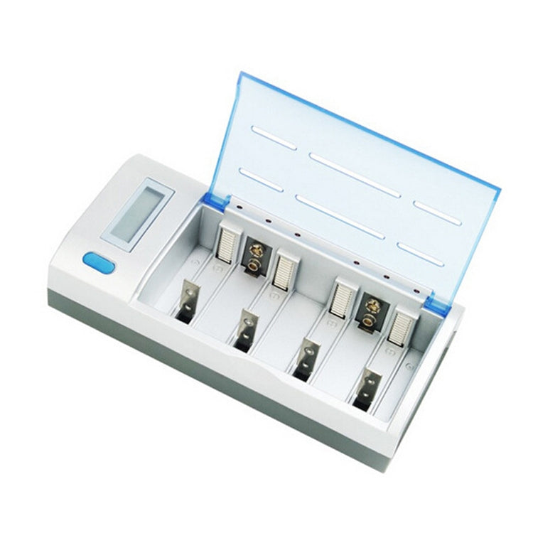 AC 100-240V 4 Slot Battery Charger for AA & AAA & C / D Size Battery, with LCD Display, EU Plug - Charger & Converter by PMC TechLife | Online Shopping South Africa | PMC TechLife