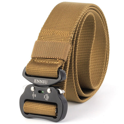 ENNIU 3.8cm Wide Aviation Aluminum Buckle Nylon Belt Adjustable Multifunction Training Belts (Brown) - Belts by PMC Jewellery | Online Shopping South Africa | PMC Jewellery | Buy Now Pay Later Mobicred