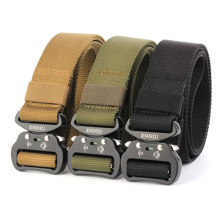 ENNIU 3.8cm Wide Aviation Aluminum Buckle Nylon Belt Adjustable Multifunction Training Belts (Brown) - Belts by PMC Jewellery | Online Shopping South Africa | PMC Jewellery | Buy Now Pay Later Mobicred