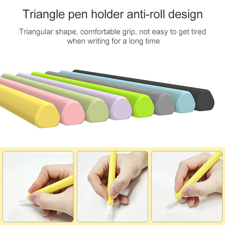 LOVE MEI For Apple Pencil 2 Triangle Shape Stylus Pen Silicone Protective Case Cover(Yellow) - Pencil Accessories by LOVE MEI | Online Shopping South Africa | PMC Jewellery | Buy Now Pay Later Mobicred