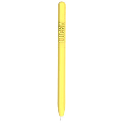 LOVE MEI For Apple Pencil 2 Number Letter Design Stylus Pen Silicone Protective Case Cover (Yellow) - Pencil Accessories by LOVE MEI | Online Shopping South Africa | PMC Jewellery