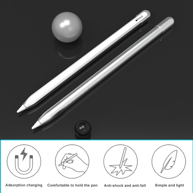 Metal Matte Non-slip Stylus Pen Protective Case for Apple Pencil 1 (Black) - Pencil Accessories by PMC Jewellery | Online Shopping South Africa | PMC Jewellery | Buy Now Pay Later Mobicred