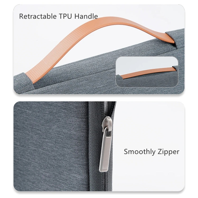 For 13 inch Laptop Zipper Waterproof  Handheld Sleeve Bag (Beige White) - 13.3 inch by PMC TechLife | Online Shopping South Africa | PMC TechLife | Buy Now Pay Later Mobicred