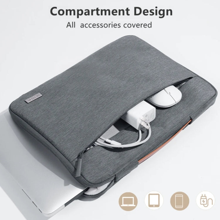 For 13 inch Laptop Zipper Waterproof  Handheld Sleeve Bag (Grey) - free shipping - PMC TechLife - Order now!