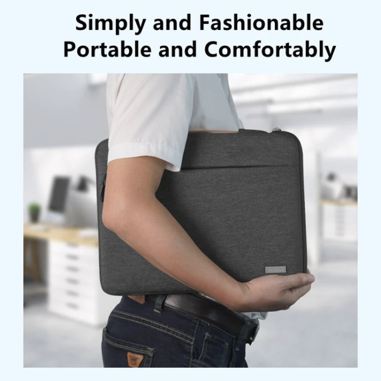 For 16 inch Laptop Zipper Waterproof  Handheld Sleeve Bag (Beige White) - 13.3 inch by PMC TechLife | Online Shopping South Africa | PMC TechLife | Buy Now Pay Later Mobicred