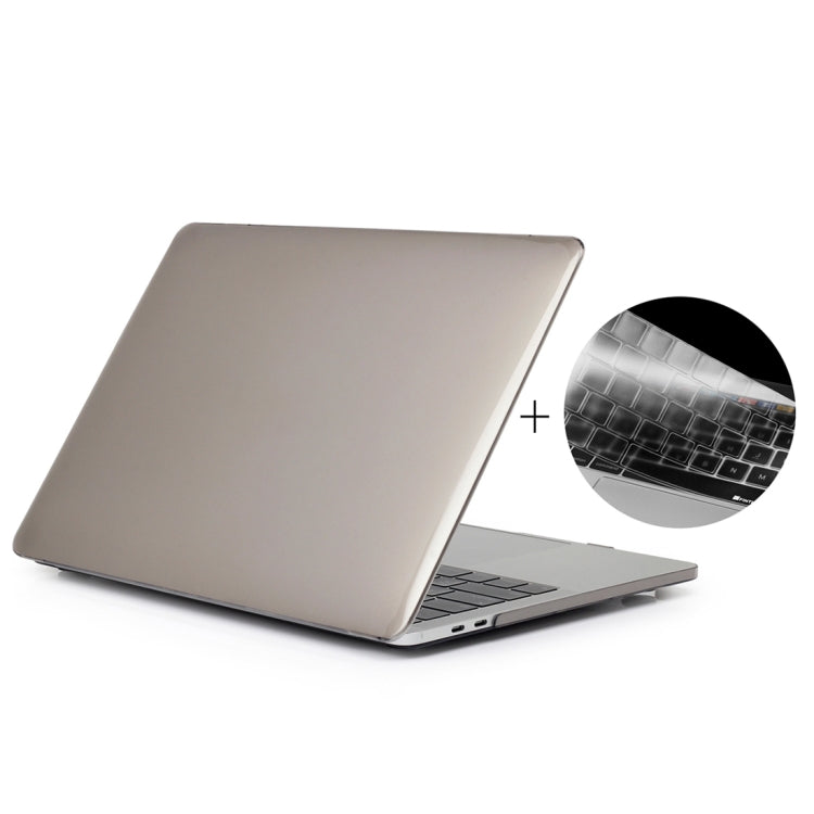 ENKAY Hat-Prince 2 in 1 Crystal Hard Shell Plastic Protective Case + US Version Ultra-thin TPU Keyboard Protector Cover for 2016 New MacBook Pro 15.4 inch with Touchbar (A1707)(Grey) - MacBook Pro Cases by ENKAY | Online Shopping South Africa | PMC Jewellery | Buy Now Pay Later Mobicred