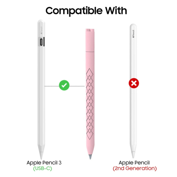 For Apple Pencil (USB-C) Diamond Pattern Silicone Stylus Pen Protective Case (Light Purple) - Pencil Accessories by PMC Jewellery | Online Shopping South Africa | PMC Jewellery | Buy Now Pay Later Mobicred