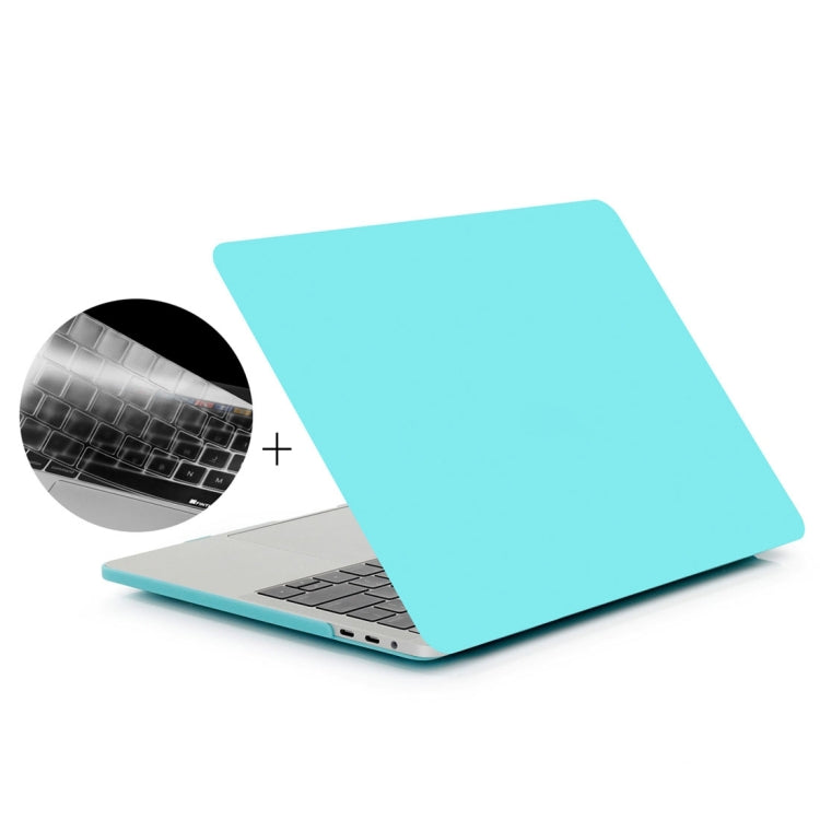 ENKAY Hat-Prince 2 in 1 Frosted Hard Shell Plastic Protective Case + Europe Version Ultra-thin TPU Keyboard Protector Cover for 2016 MacBook Pro 15.4 Inch with Touch Bar (A1707) (Blue) - MacBook Pro Cases by ENKAY | Online Shopping South Africa | PMC Jewellery | Buy Now Pay Later Mobicred