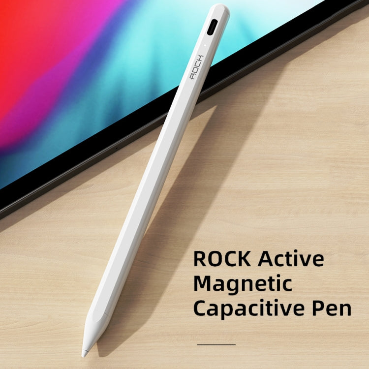 ROCK B02 For iPad Tablet PC Anti-mistouch Active Capacitive Pen Stylus Pen (White) - Stylus Pen by ROCK | Online Shopping South Africa | PMC Jewellery | Buy Now Pay Later Mobicred