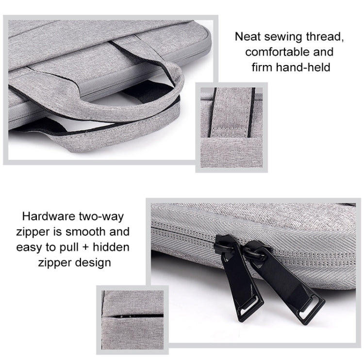 ST03S 14.1 inch Double Side Pockets Wearable Oxford Cloth Soft Handle Portable Laptop Tablet Bag(Grey) - free shipping - PMC TechLife - Order now!