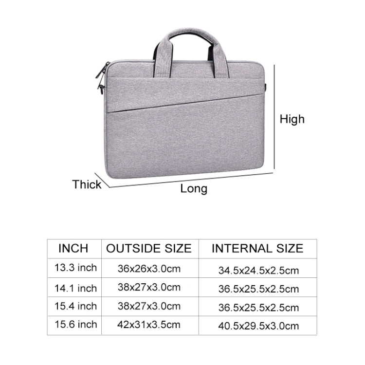 ST03S 14.1 inch Double Side Pockets Wearable Oxford Cloth Soft Handle Portable Laptop Tablet Bag(Grey) - free shipping - PMC TechLife - Order now!