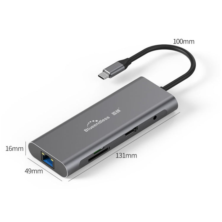 Blueendless 9 In 1 Multi-function Type-C / USB-C HUB Expansion Dock - USB HUB by Blueendless | Online Shopping South Africa | PMC Jewellery | Buy Now Pay Later Mobicred