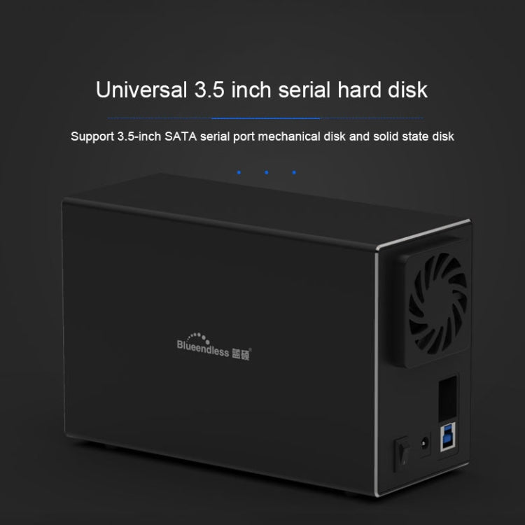 Blueendless Type-C / USB-C Interface 3.5 inch 2 Bay RAID Combination Array HDD External Enclosure (UK Plug) - HDD Enclosure by Blueendless | Online Shopping South Africa | PMC Jewellery | Buy Now Pay Later Mobicred