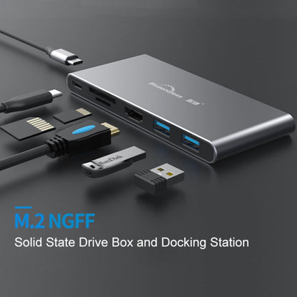 Blueendless 6 In 1 Multi-function Type-C / USB-C HUB Expansion Dock M.2 NGFF Solid State Drive - USB HUB by Blueendless | Online Shopping South Africa | PMC Jewellery | Buy Now Pay Later Mobicred