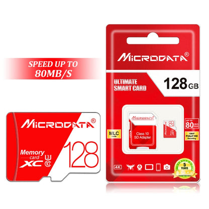 MICRODATA 128GB High Speed U3 Red and White TF(Micro SD) Memory Card - Micro SD Card by MiCRODATA | Online Shopping South Africa | PMC Jewellery | Buy Now Pay Later Mobicred