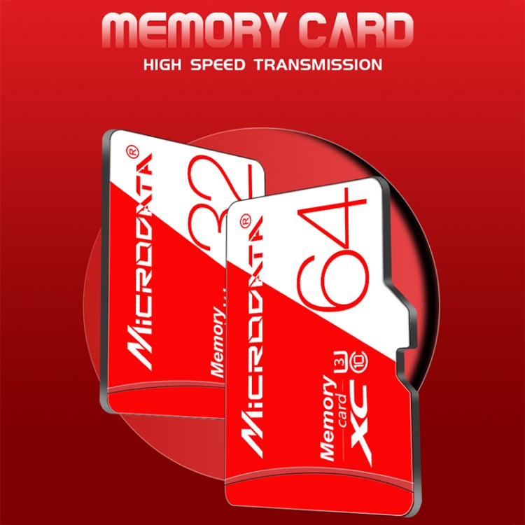 MICRODATA 128GB High Speed U3 Red and White TF(Micro SD) Memory Card - free shipping - PMC Jewellery - Order now!