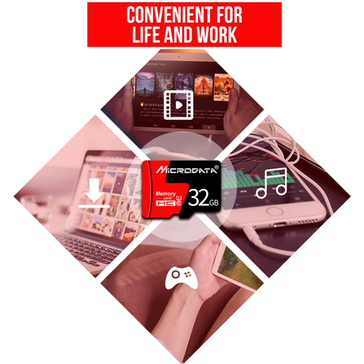 MICRODATA 128GB U3 Red and Black TF(Micro SD) Memory Card - free shipping - PMC Jewellery - Order now!