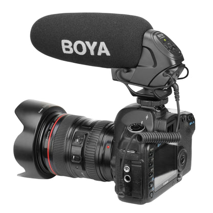 BOYA BY-BM3031 Shotgun Super-cardioid Condenser Broadcast Microphone with Windshield for Canon / Nikon / Sony DSLR Cameras(Black) - Camera Microphone by BOYA | Online Shopping South Africa | PMC Jewellery | Buy Now Pay Later Mobicred