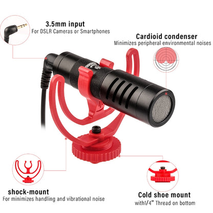 YICHUANG YC-VM100 3.5mm Port Portable Pointing Noise Reduction Microphone - Microphone by YICHUANG | Online Shopping South Africa | PMC Jewellery | Buy Now Pay Later Mobicred