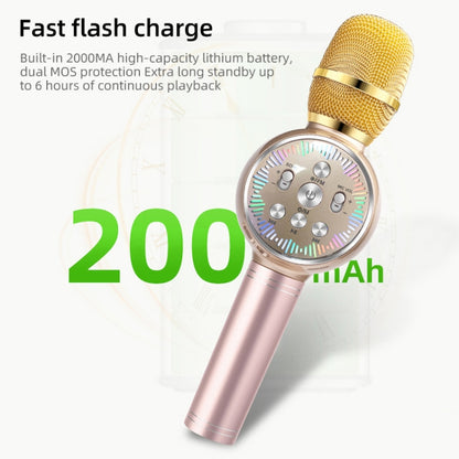 K2 Bluetooth 5.0 Karaoke Live Colorful Lights Wireless Bluetooth Microphone (Rose Gold) - Microphone by PMC Jewellery | Online Shopping South Africa | PMC Jewellery | Buy Now Pay Later Mobicred