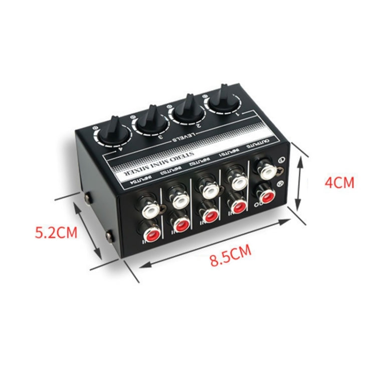 CX400 Audio Stereo Hub 4 Channel Mixer Controller(Black) - Live Sound Effects Processors by PMC Jewellery | Online Shopping South Africa | PMC Jewellery | Buy Now Pay Later Mobicred