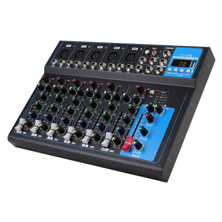 F7 Home 7-channel Bluetooth USB Reverb Mixer, EU Plug(Black) - free shipping - PMC Jewellery - Order now!