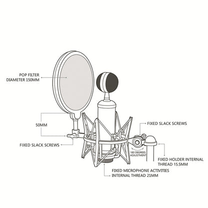 SH-101 Live Microphone ABS Shockproof Bracket (Black) - Stand by PMC Jewellery | Online Shopping South Africa | PMC Jewellery | Buy Now Pay Later Mobicred