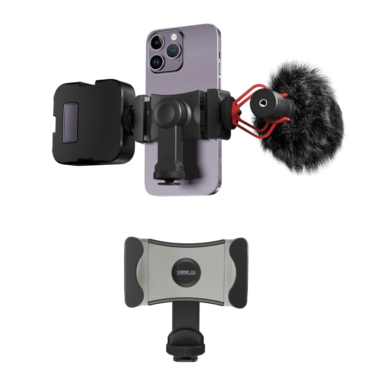 STARTRC 1/4 inch Tripod Stand Dual Cold Shoe Phone Clamp, 6cm - 9cm Width Smartphones(Black) - Stand by STARTRC | Online Shopping South Africa | PMC Jewellery | Buy Now Pay Later Mobicred