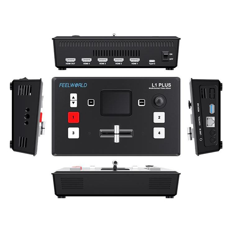 FEELWORLD L1 PLUS Multi-camera Video Mixer Switcher Touch Screen PTZ Control USB3.0 Fast Streaming Switcher (EU Plug) - Live Sound Effects Processors by FEELWORLD | Online Shopping South Africa | PMc TechLife | Buy Now Pay Later Mobicred