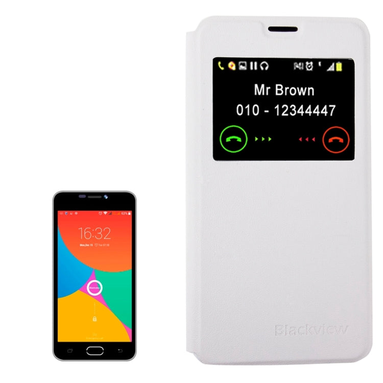 For Blackview BV2000S (S-MPH-7151) Horizontal Flip Leather Case with Call Display ID(White) - More Brand by Blackview | Online Shopping South Africa | PMC Jewellery