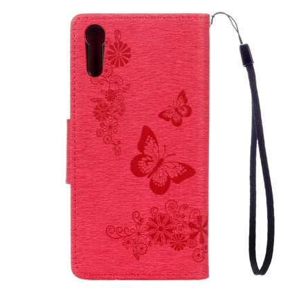 For Sony Xperia XZ Power Butterflies Embossing Horizontal Flip Leather Case with Holder & Card Slots & Wallet & Lanyard(Magenta) - Sony Cases by PMC Jewellery | Online Shopping South Africa | PMC Jewellery