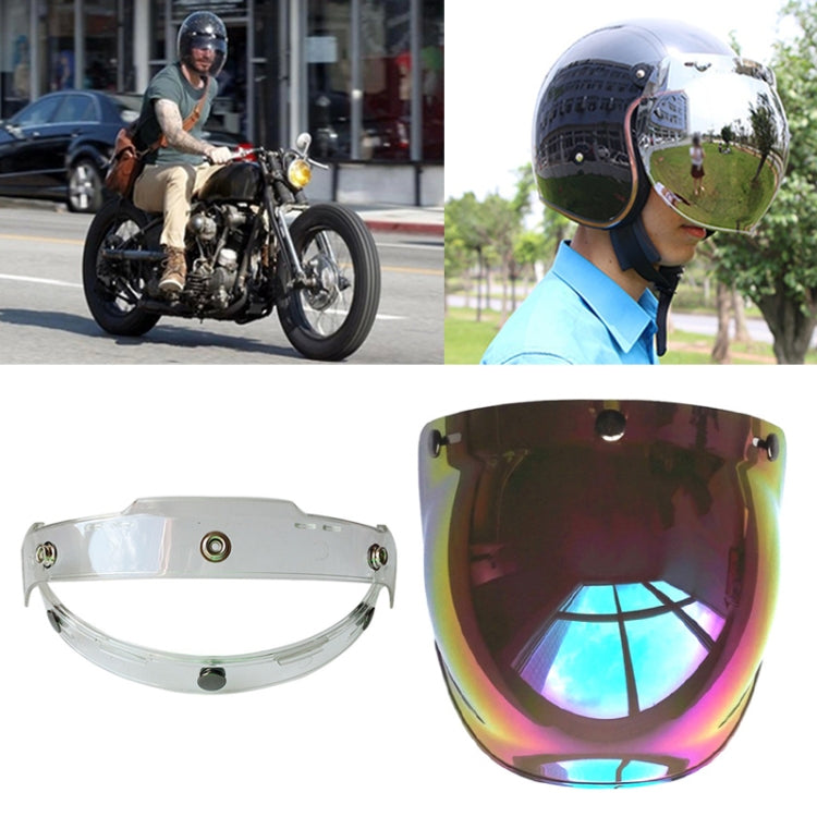 Soman Motorcycle Bubble Visor Open Face Helmet Visor Helmet Windshield Shield with Transparent Frame(Colour) - Helmets by SOMAN | Online Shopping South Africa | PMC Jewellery | Buy Now Pay Later Mobicred