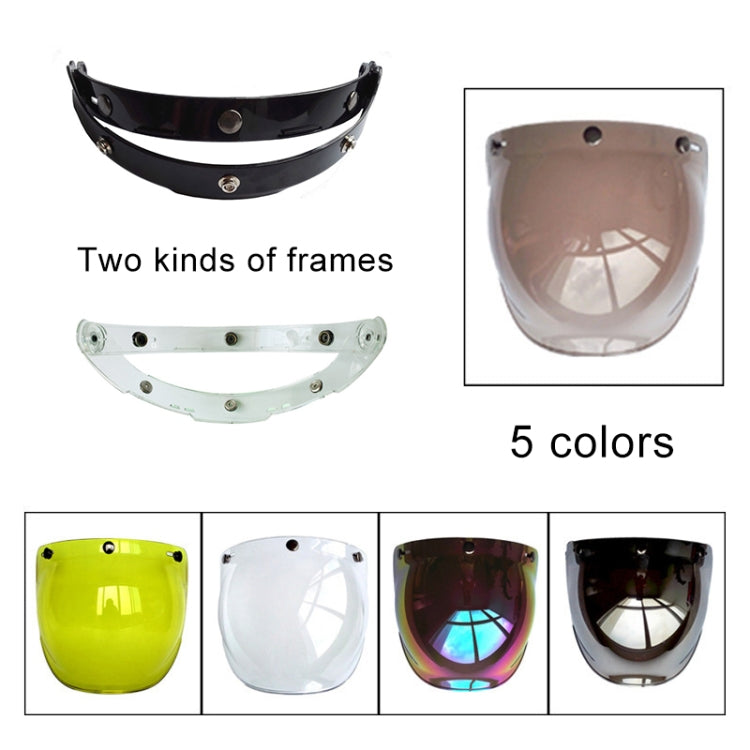 Soman Motorcycle Bubble Visor Open Face Helmet Visor Helmet Windshield Shield with Transparent Frame(Yellow) - free shipping - PMC TechLife - Order now!