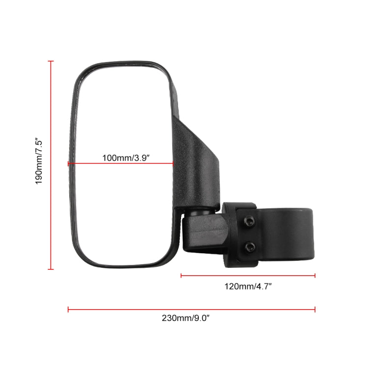 MB-MR016-BK 2 PCS Motorcycle UTV Modified Side View Mirrors for UTV with 1.75 inch and 2 inch Roll Cage(Black) - Side Mirrors by PMC Jewellery | Online Shopping South Africa | PMC Jewellery | Buy Now Pay Later Mobicred