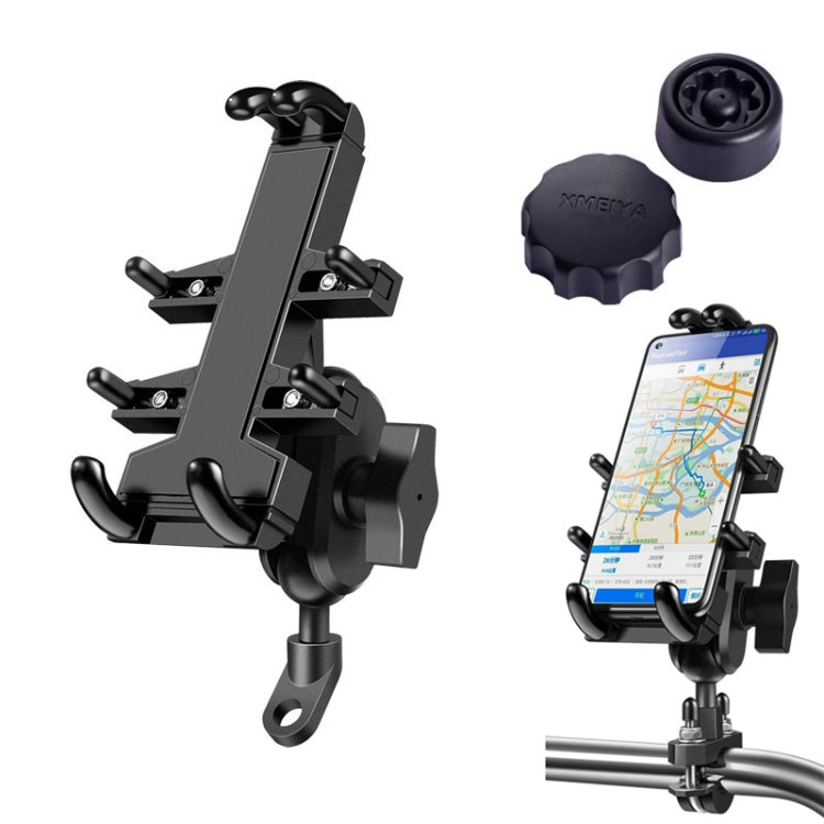 Tilt Rearview Mirror Screw Hole Ball-Head Motorcycle Multi-function Eight-jaw Aluminum Phone Navigation Holder Bracket with Anti-theft Knobs - free shipping - PMC TechLife - Order now!