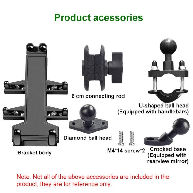 Tilt Rearview Mirror Screw Hole Ball-Head Motorcycle Multi-function Eight-jaw Aluminum Phone Navigation Holder Bracket with Anti-theft Knobs - free shipping - PMC TechLife - Order now!