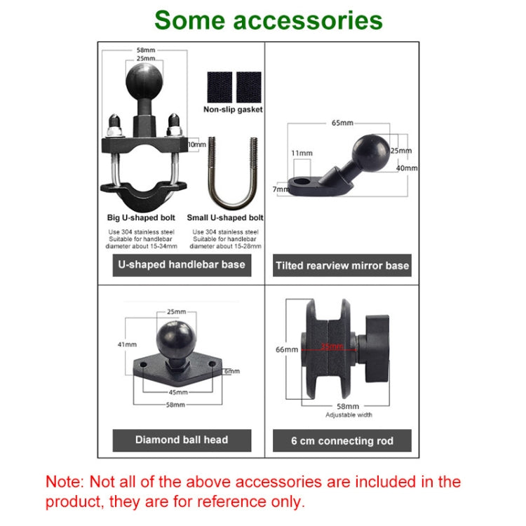 Tilt Rearview Mirror Screw Hole Ball-Head Motorcycle Multi-function Eight-jaw Aluminum Phone Navigation Holder Bracket with Anti-theft Knobs - free shipping - PMC TechLife - Order now!