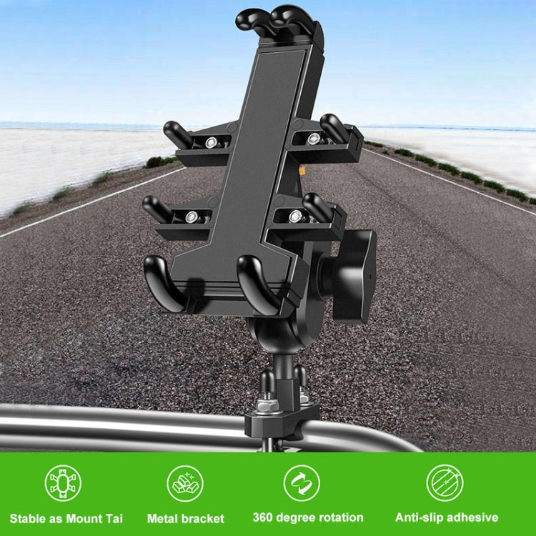 Tilt Rearview Mirror Screw Hole Ball-Head Motorcycle Multi-function Eight-jaw Aluminum Phone Navigation Holder Bracket with Anti-theft Knobs - free shipping - PMC TechLife - Order now!