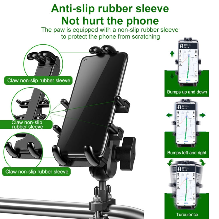 Tilt Rearview Mirror Screw Hole Ball-Head Motorcycle Multi-function Eight-jaw Aluminum Phone Navigation Holder Bracket with Anti-theft Knobs - free shipping - PMC TechLife - Order now!