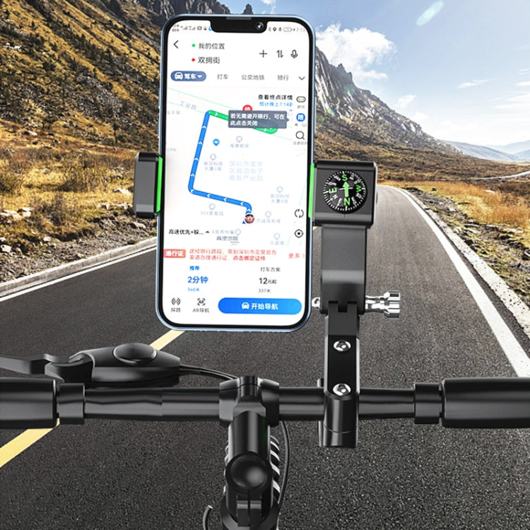 Motorcycle Spherical Compass Phone Holder, Handlebar without Light (Green) - free shipping - PMC TechLife - Order now!
