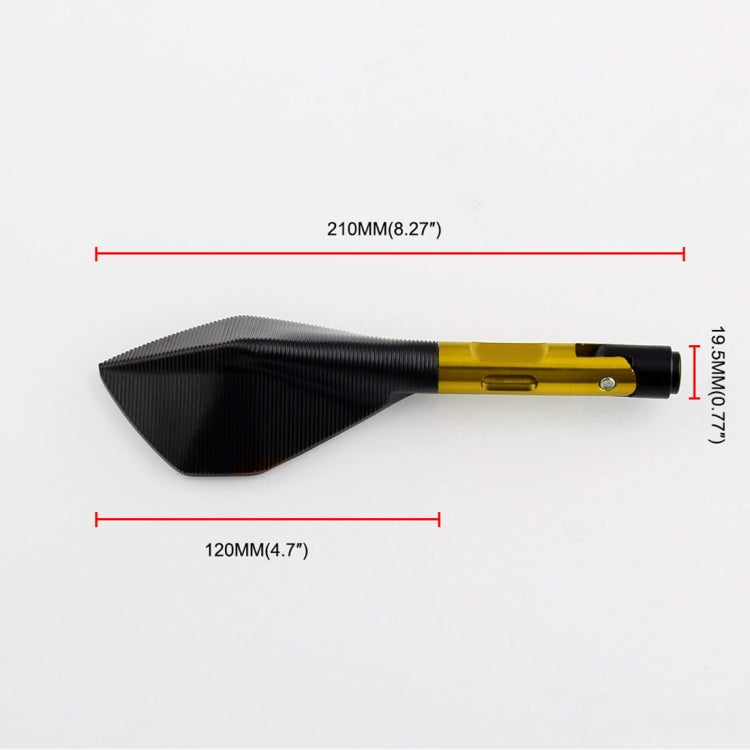 Modified Motorcycle Aluminium Alloy Rhombus Reflective Light Side Rearview Mirror (Gold) - Side Mirrors by PMC Jewellery | Online Shopping South Africa | PMC Jewellery | Buy Now Pay Later Mobicred