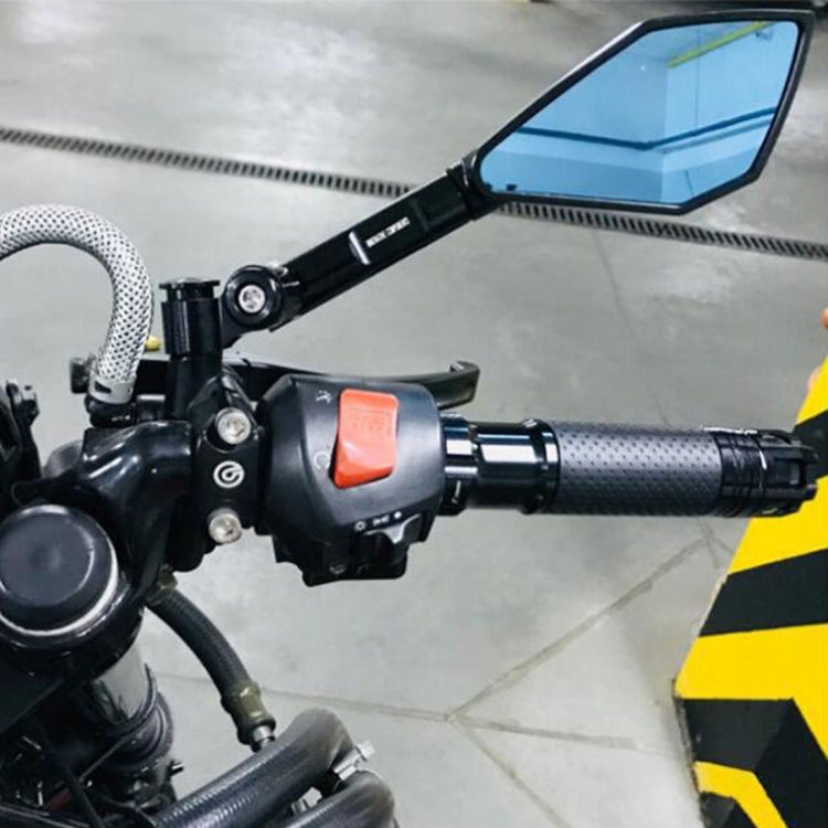 Modified Motorcycle Aluminium Alloy Rhombus Reflective Light Side Rearview Mirror (Gold) - Side Mirrors by PMC Jewellery | Online Shopping South Africa | PMC Jewellery | Buy Now Pay Later Mobicred