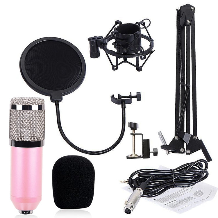 BM-800 Network K-Song Dedicated High-end Metal Shock Mount Microphone Set(Pink) - Microphone by PMC TechLife | Online Shopping South Africa | PMC TechLife | Buy Now Pay Later Mobicred